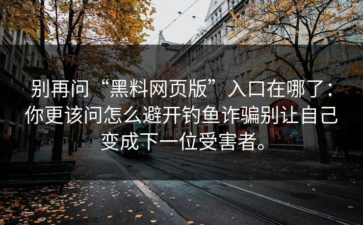 别再问“黑料网页版”入口在哪了：你更该问怎么避开钓鱼诈骗别让自己变成下一位受害者。